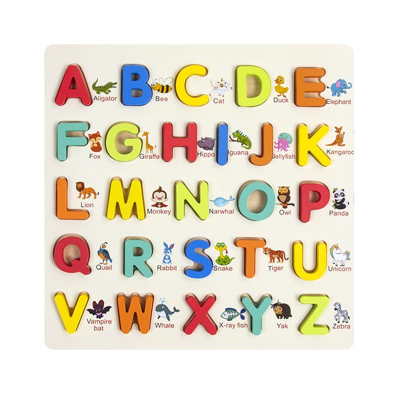 Children'S Early Education Educational English Uppercase And Lowercase Alphanumeric Shape Matching Puzzle Puzzle Wooden Toy - Image 1